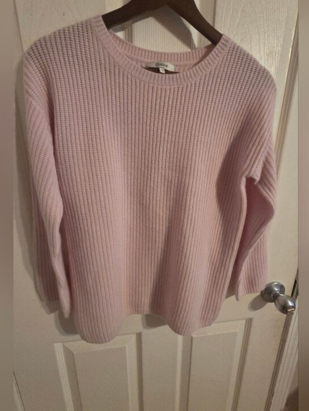 Quince Washable Cashmere Fisherman sweater (fits small adult)